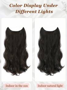 Tóc nối Halo 12 inch, dây vô hình, tóc nối tổng hợp dạng kẹp điều chỉnh được, kiểu gợn sóng - Màu nâu đậm - Màu nâu tối - Xem 7
