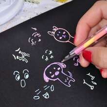 3pcs Random Rainbow Pens, Creative DIY Handmade Album Graffiti Pens School Supplies, Back To School