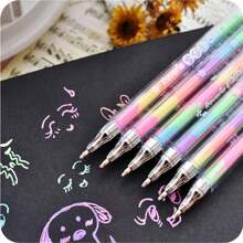 3pcs Random Rainbow Pens, Creative DIY Handmade Album Graffiti Pens School Supplies, Back To School