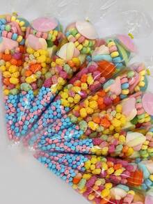 50 piezas de bolsas triangulares transparentes de primera calidad - portadores de celofán para manualidades y golosinas para fiestas, bodas, cumpleaños y días festivos - cristalinas, duraderas y elegantes - transparente - Ver 6