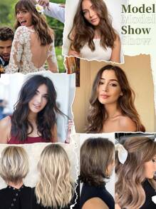 Halo Hair Extensions 12 Inch Invisible Wire Hair Extensions Adjustable Long Wavy Hair Extensions Synthetic Clips In Hairpieces-Brown - Brown - View 8