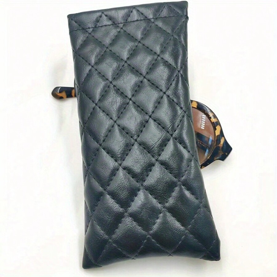 1/2/4pcs Portable Squeezed Glasses Case PU Leather Soft Sunglasses