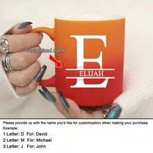 1 件 11 盎司个性化定制字母红黄渐变牛奶杯咖啡杯，陶瓷牛奶杯咖啡杯，节日礼物，家庭、同事、领导、妻子、姐妹、有趣的礼物，独特的情人节礼物，母亲节礼物，父亲节礼物 - Red and yellow gradient - 查看 22