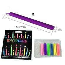 6pcs/12pcs Colorful Flame Candles For Dessert, Baking, Cake, Popular Party, Creative Rainbow Birthday Candle