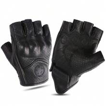Mùa hè Retro Nửa Ngón tay Đen Da thật Xe máy Găng tay , Không giới tính Kích thước S , Đi xe máy , Hiệp sỹ Bảo vệ Thoáng khí Thiết bị - màu đen - Xem 13