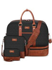 Weekender Bags For Women, Large Overnight Bag Canvas Travel Duffel Bag Carry On Tote With Shoe Compartment 21" For Women & Men Travel Storage Bag Travel Outfit Airport Travel Stuff Clothes Luggage Bag Christmas Gift Ideas Man Boy Gifts For Men Boy Friend Dad Birthday Gift Men's Gifts Xmas Gifts Gym Bag Sport Bag Training Pack For Vacation Holiday Thanksgiving Day Thank You Gifts - Black - View 3
