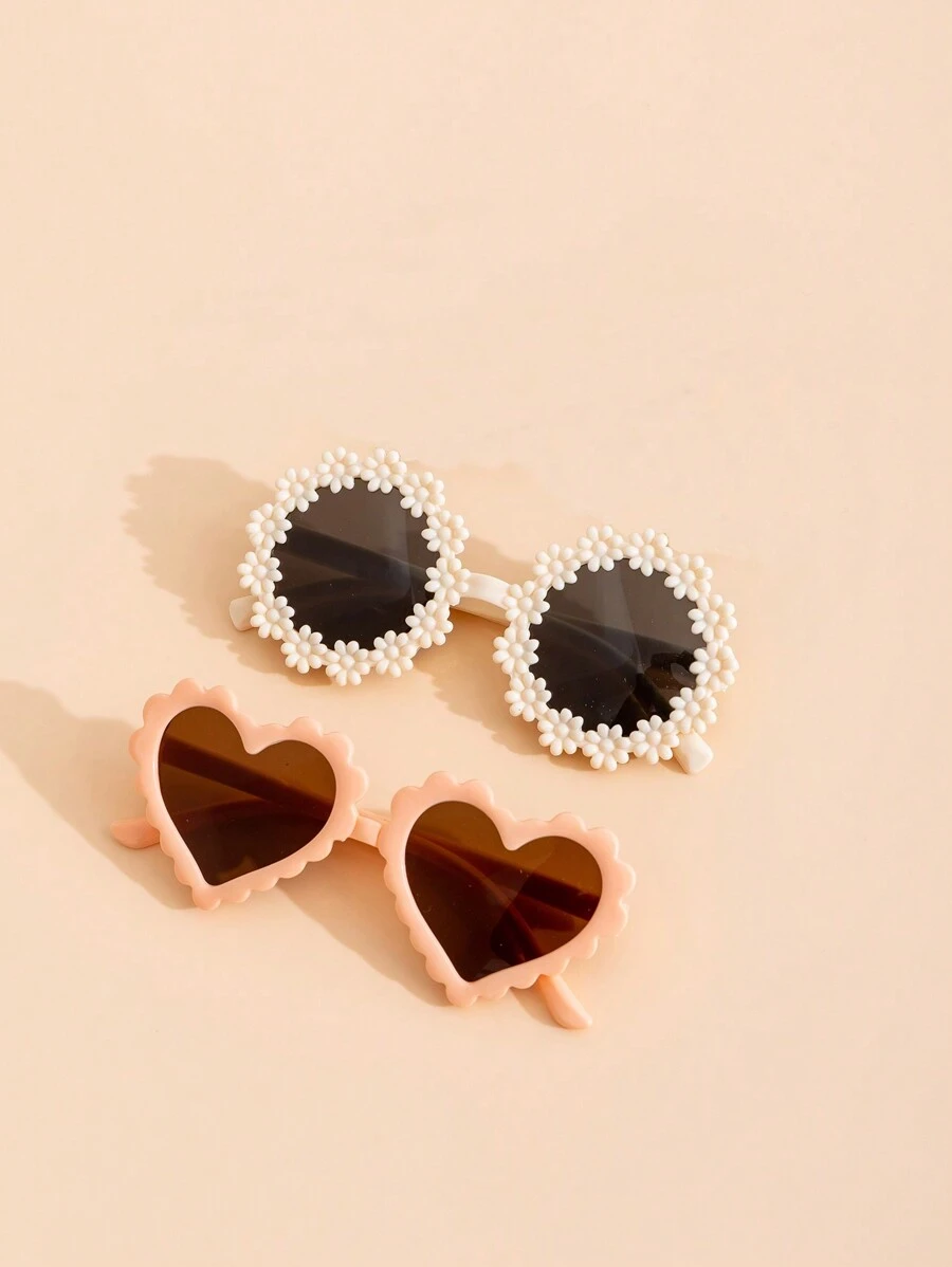 2 Pieces/4 Pieces/1 Piece - Cute Glasses For Teenagers/Teenagers - Multicolor - View 1