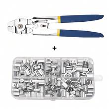 1 Set Wire Rope Crimping Tool Up To 2.2mm Wire Rope Swager Crimper Fishing Crimping Tool With 150Pcs Or 300Pcs  1.2/1.5/2mm Aluminum Doub - Blue Silver - View 13