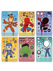 8pcs/Set Superhero  Miles Morales Gwen Stacy   Thor DIY Puzzle Handmade Waterproof Repetitive Stickers - Multicolor - View 6