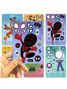 8pcs/Set Superhero  Miles Morales Gwen Stacy   Thor DIY Puzzle Handmade Waterproof Repetitive Stickers - Multicolor - View 4