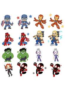 8pcs/Set Superhero  Miles Morales Gwen Stacy   Thor DIY Puzzle Handmade Waterproof Repetitive Stickers - Multicolor - View 8
