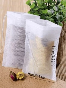 Tea Filter Bag, Safe Natural Material, Empty Tea Bag For Loose Leaf Tea, Loose Tea Bag With Drawstring, Natural Tea Filter Bag Empty Tea Bag With Drawstring Suitable For Leaf Tea, Coffee, Spices, Herbs,50 (White) Back To School