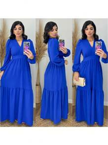Women Dresses - 寶藍色 - 查看 1