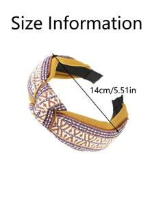 1pc Women Elegant Embroidery Knotted Headband, 5.51 Inch Diameter Wide-Brimmed, Suitable For Daily Commute, Festivals, Gift, Hair Accessories,Hairband,Hair Hoop Headbands Head Accessories - Multicolor - View 3