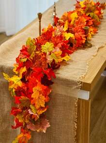 1 Stück Ahorn Blätter Girlande, Party Freude künstliche Ahorn Blatt Herbst Girlande zum Aufhängen, Tisch Dekoration, Haustür Herbst Deko, Zuhause innen und außen, Thanksgiving, Halloween Dekorationen, Herbst Deko, Künstliche Pflanzen