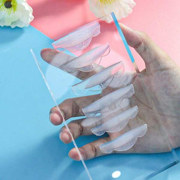 12 PIEZAS Varillas y almohadillas de silicona transparentes para levantar y rizar las pestañas