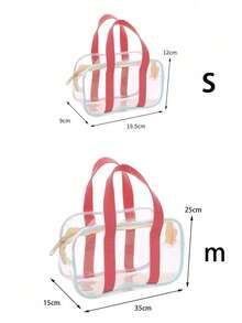 1pc Large Capacity Waterproof Swimming Bag, Summer PVC Transparent Beach Shoulder Hand-held Portable Storage Bag - Multicolor - View 7