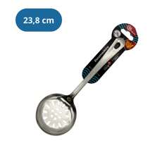 Jogo 4 Peças em Aço Inox: Colher, Escumadeira, Concha, Pegador de Massa. Estilo e praticidade - Multicolorido - Visão 3