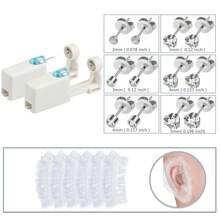 8 Stücke/Set Ohrring-Piercing-Kit, Einweg-Ohrring-Pistolen-Kit, Edelstahl mit Zirkonia Ohrring Stecker, Selbst Ohrring-Piercer-Kit für Zuhause mit Ohrring Stecker