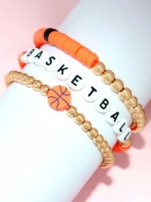 Bộ vòng tay hạt đá Hematite bóng chày bóng mềm bóng rổ bóng bầu dục bóng chuyền bóng đá Bộ vòng tay hạt đá ngày thi đấu thể thao - Nhiều màu - Xem 15