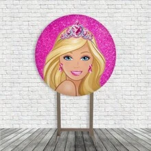 Pink Princess Doll Theme Round Party Panel - Nhiều màu - Xem 2