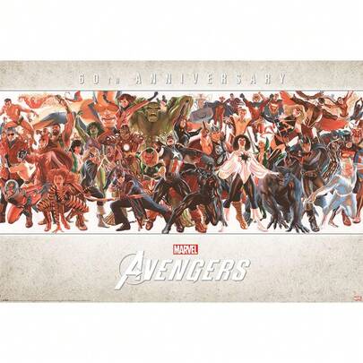 Marvel Avengers Characters 60Th Poster (Multicoloured)