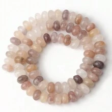 5x8mm 天然石 rondelle 扁圓珠 檸檬晶/電氣石 算盤珠，珠寶手工 DIY 手鍊項鍊配件 - Flat Round Beads - 查看 14