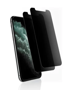 2pcs Anti-Spy Tempered Glass Screen Protector Compatible With Apple Devices, Privacy Screen, Scratch & Collision Resistant, Smooth Touch, Oil-Resistant, Compatible With IPhone X/XR/11/12/13/14/15 - Black - View 1