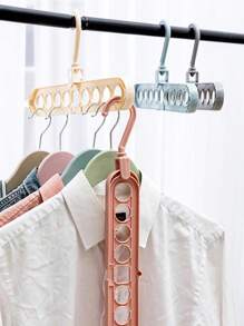 1 móc treo quần áo đa năng 9 lỗ cho tủ quần áo gia đình, móc treo quần áo xoay, giá để đồ, móc treo quần áo ma thuật trang trí trang trí lễ hội trang trí phòng trang trí nhà trang trí trang trí phòng ngủ - Hồng - Xem 4