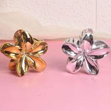 2pcs/6pcs New European & American Style Gold & Silver Flower Claw Clips, Simple Hair Clips Hair Accessories