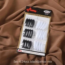 24 件女士塑料彩色别针头套别针胸针围巾夹披肩扣配饰女款 - 彩色 - 查看 9