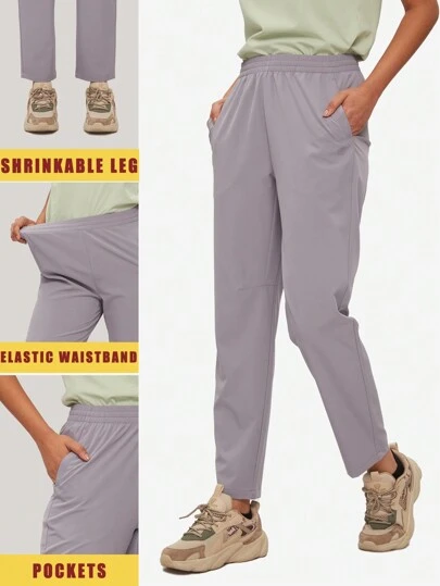 TECTOP Pantaloni da montagna per donne Sport all'aperto elasticità traspirante impermeabile Pantaloni con vita elastica per corsa