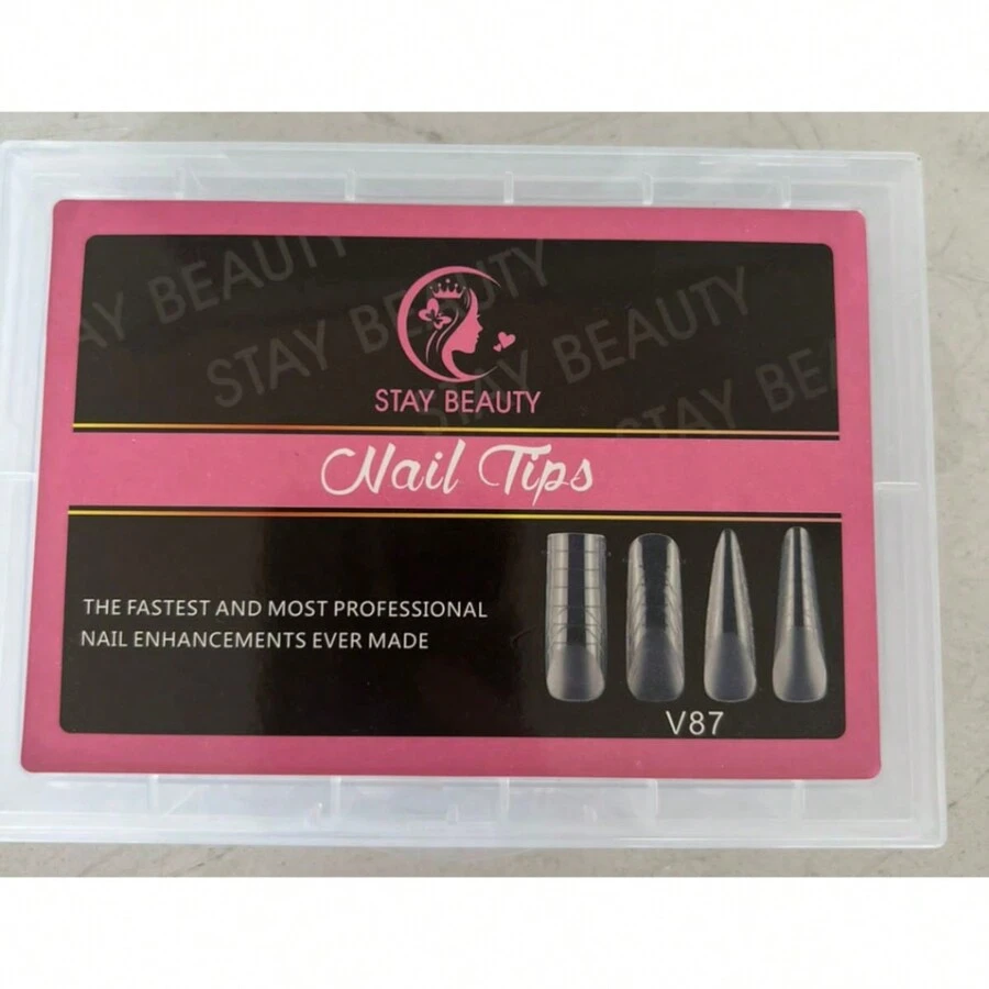 Molde Varios formatos + adesivo reversa Fan Nails 120 un V87 - Bronze - Visão 1