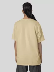 Blouse Oversized T-Shirt Heart And Cross Print Fashion - Màu be - Xem 4