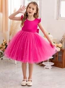 Vestido de princesa con volantes y malla decorativo para niña, adecuado para fiesta de cumpleaños, regalo de San Valentín, baile, regalo de Navidad, fiesta, uso diario casual, actuación con instrumentos musicales, celebración de festivales, actuación en el escenario