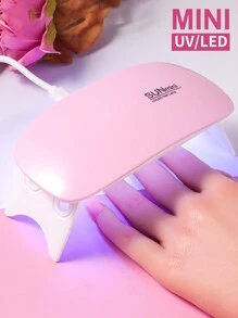 LED 迷你美甲燈，6W UV 燈夜晚凝膠美甲專用光療燈，帶60秒定時器 USB 電源震動凝膠美甲，旅行便攜式凝膠美甲燈，LED 美甲燈 - 粉色 - 查看 1