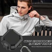 Military Armor Case With Secure Lock For Galaxy Buds Pro 2 Case/Buds Pro Case/Buds Live Case/Buds 2 Case Cover Full-Body Rugged Hard Shell For Men Women With Keychain Carabiner - Black - View 5