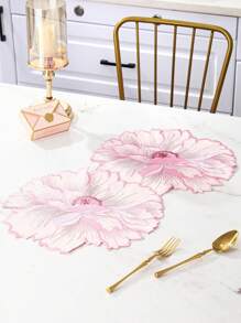 1pc New Kitchen Table Decor Embroidered Placemat, Suitable For Dining Room, Living Room, Heat Insulation, Anti-Scratch, Anti-Dust, Applicable For Weddings, Parties, Gifts, Birthdays, Christmas - Pink - View 6