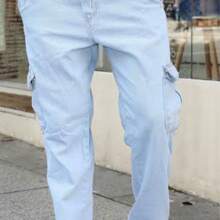 Men Jeans - 淺色水洗藍 - 查看 1