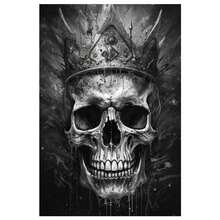 1PC Đậm Giới Học Thuật Nghệ Thuật Đầu Lâu Poster Cho Phòng Khách Trang Trí Nhà Gothic Kinh Dị Hộp Sọ Đen Trắng Vải Bố Tranh Treo Tường nghệ Thuật, Không Gọng - Đen và trắng - Xem 18