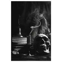1PC Đậm Giới Học Thuật Nghệ Thuật Đầu Lâu Poster Cho Phòng Khách Trang Trí Nhà Gothic Kinh Dị Hộp Sọ Đen Trắng Vải Bố Tranh Treo Tường nghệ Thuật, Không Gọng - Đen và trắng - Xem 20