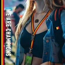 1pc Quick Detachable Mobile Phone Strap, Which Can Be Picked Up And Photographed At Any Time, Freeing Up Hands Immediately. It Is A Great Photography Tool Suitable For Fans To Watch European Football Championships, Participate In Bar Gatherings, Event Celebrations, Victory Celebrations, And Other Activities, Cheering For Their Beloved Teams In England, Germany, France, Italy, Croatia, Spain, Portugal, Belgium, And The Netherlands - Multicolor - View 5