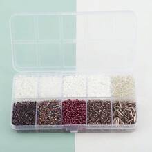10 件/盒混合颜色和尺寸玻璃种子珠，DIY 手链、项链、鞋子、帽子、包包、手机链、钥匙扣、工艺品和礼品制作用品 - 10格小米珠 - 查看 33
