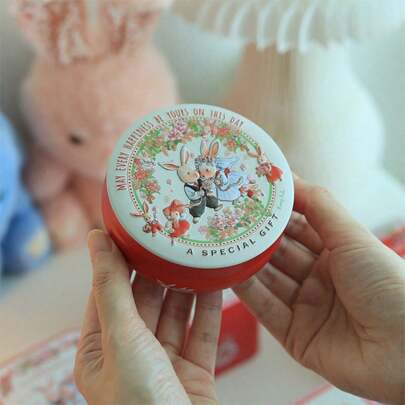 1pc Small Square Tin Can, Candy Box, Cookie Jar, Jewelry Gift Metal Tin, Tea Caddy, Packaging Box, Wedding Favor