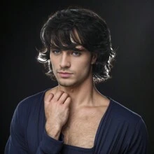 Krótka męska peruka z kręconymi i puszystymi perukami, męskie naturalne peruki syntetyczne