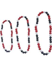 1 件棒球项链，适合男孩，冰系列项链，棒球手风格水钻球形项链，适合棒球队情人节