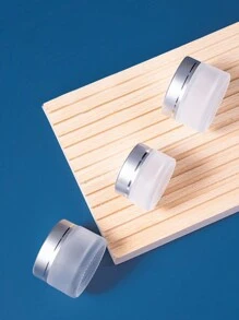 1入組磨砂玻璃霜罐液體粉底霜臉霜瓶眼影唇膏化妝罐 - 銀色 - 查看 4