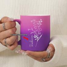 1入11oz生日月花咖啡杯，日落光澤陶瓷牛奶杯咖啡杯，節日禮物，家庭，同事，領袖，妻子，妹妹，有趣的禮物，獨特的情人節禮物 - Sunset Glow - 查看 6