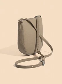 Royal Bagger Mini Crossbody Bag, Genuine Leather Cell Phone Purse, Women's Zipper Saddle Bag