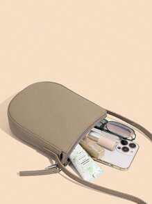 Royal Bagger Mini Crossbody Bag, Genuine Leather Cell Phone Purse, Women's Zipper Saddle Bag